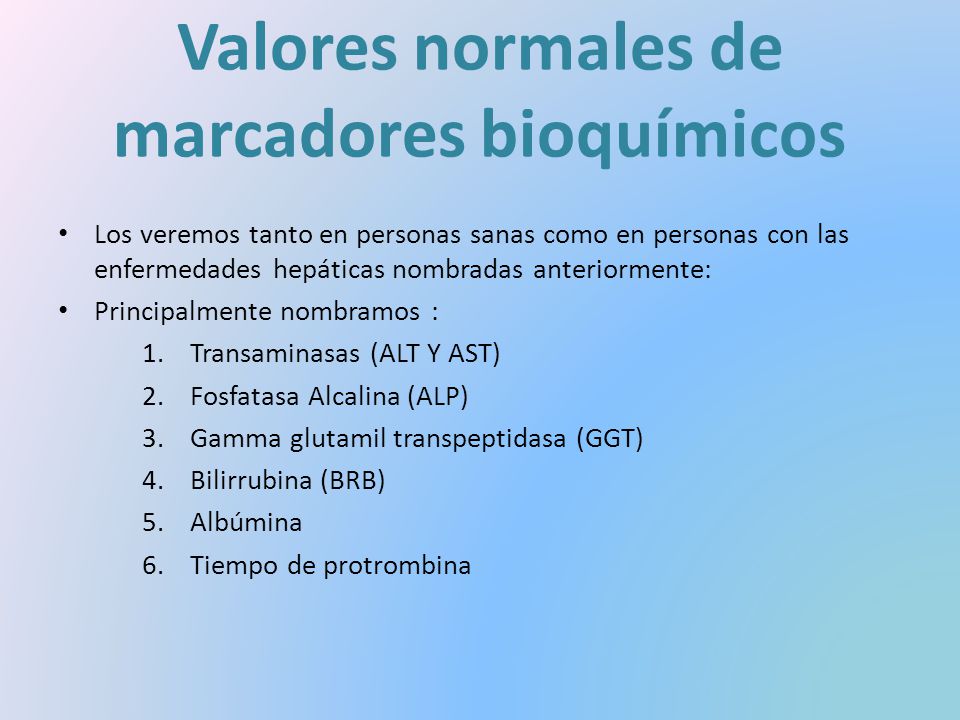 Valores normales de ggt en mujeres